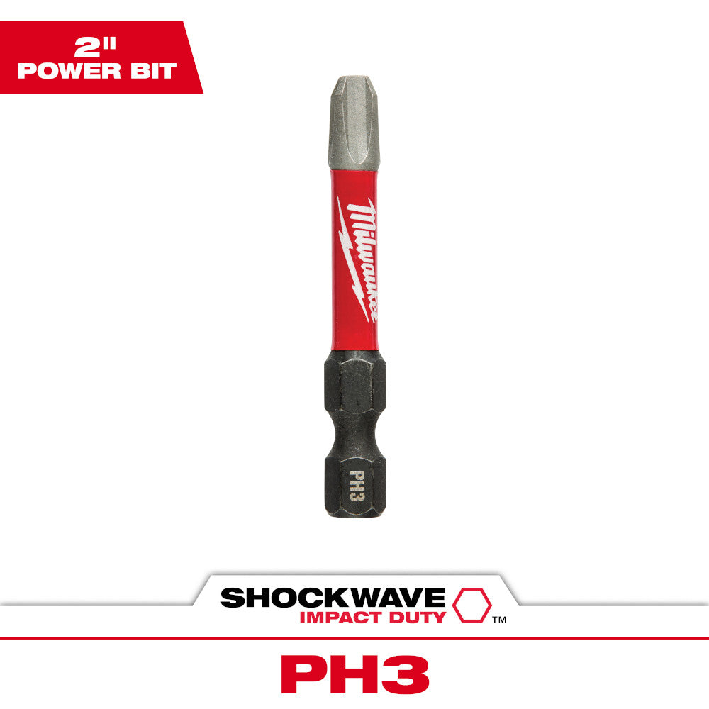 Milwaukee 48-32-4463 SHOCKWAVE Impact Duty 2in x #3 Phillips Power Bit