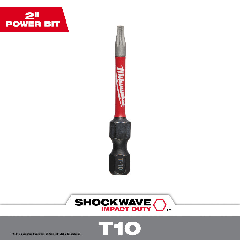 Milwaukee 48-32-4482 SHOCKWAVE Impact Duty 2in x T10 TORX Power Bit