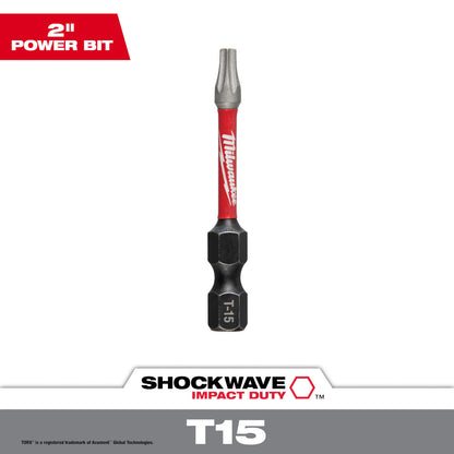 Milwaukee 48-32-4483 SHOCKWAVE Impact Duty 2in x T15 TORX Power Bit