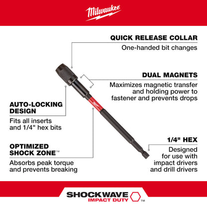 Milwaukee 48-32-4533 SHOCKWAVE Impact Duty 12in Locking Bit Holder