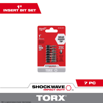 Milwaukee 48-32-4615 7pc SHOCKWAVE Impact Duty 1in TORX Insert Bit Set