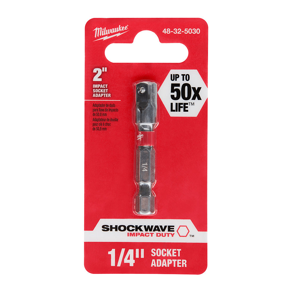Milwaukee 48-32-5030 SHOCKWAVE Impact Duty 2in x 1/4in Square Socket Adapter