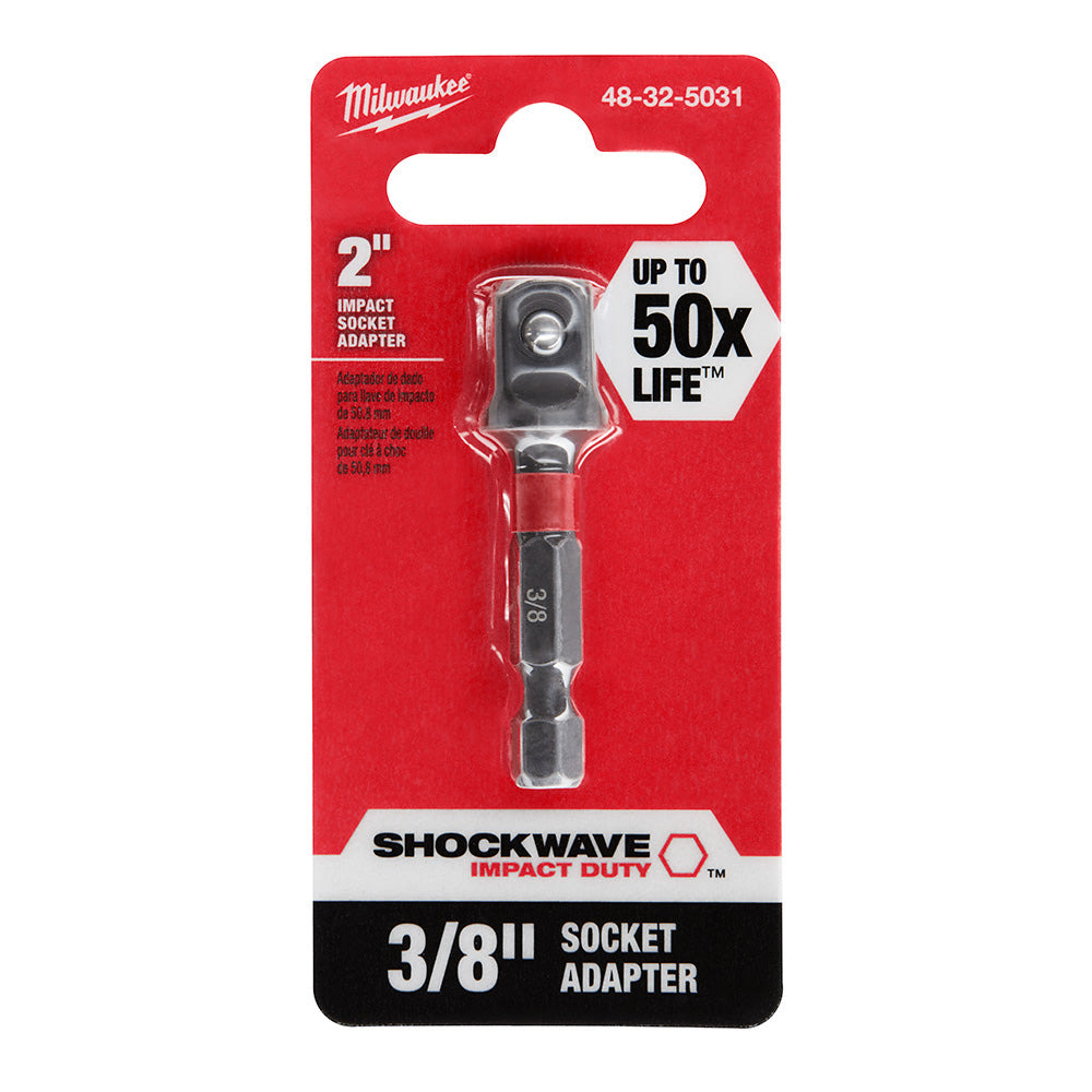 Milwaukee 48-32-5031 SHOCKWAVE Impact Duty 2in x 3/8in Square Socket Adapter