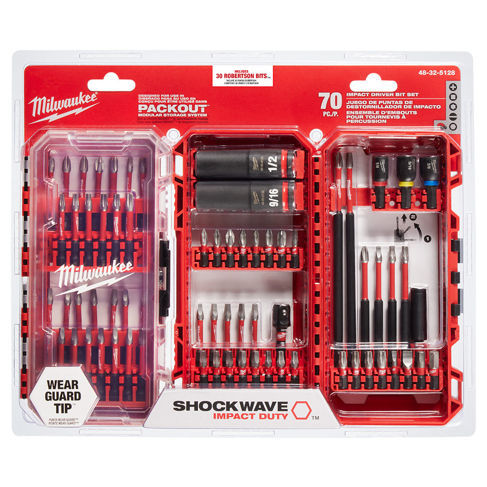 Milwaukee 48-32-5128CA 70pc SHOCKWAVE Impact Duty Driver Bit Set