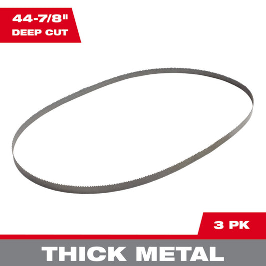 Milwaukee 48-39-0501 44-7/8in x 10 TPI Deep Cut Portable Band Saw Blades - 3pk