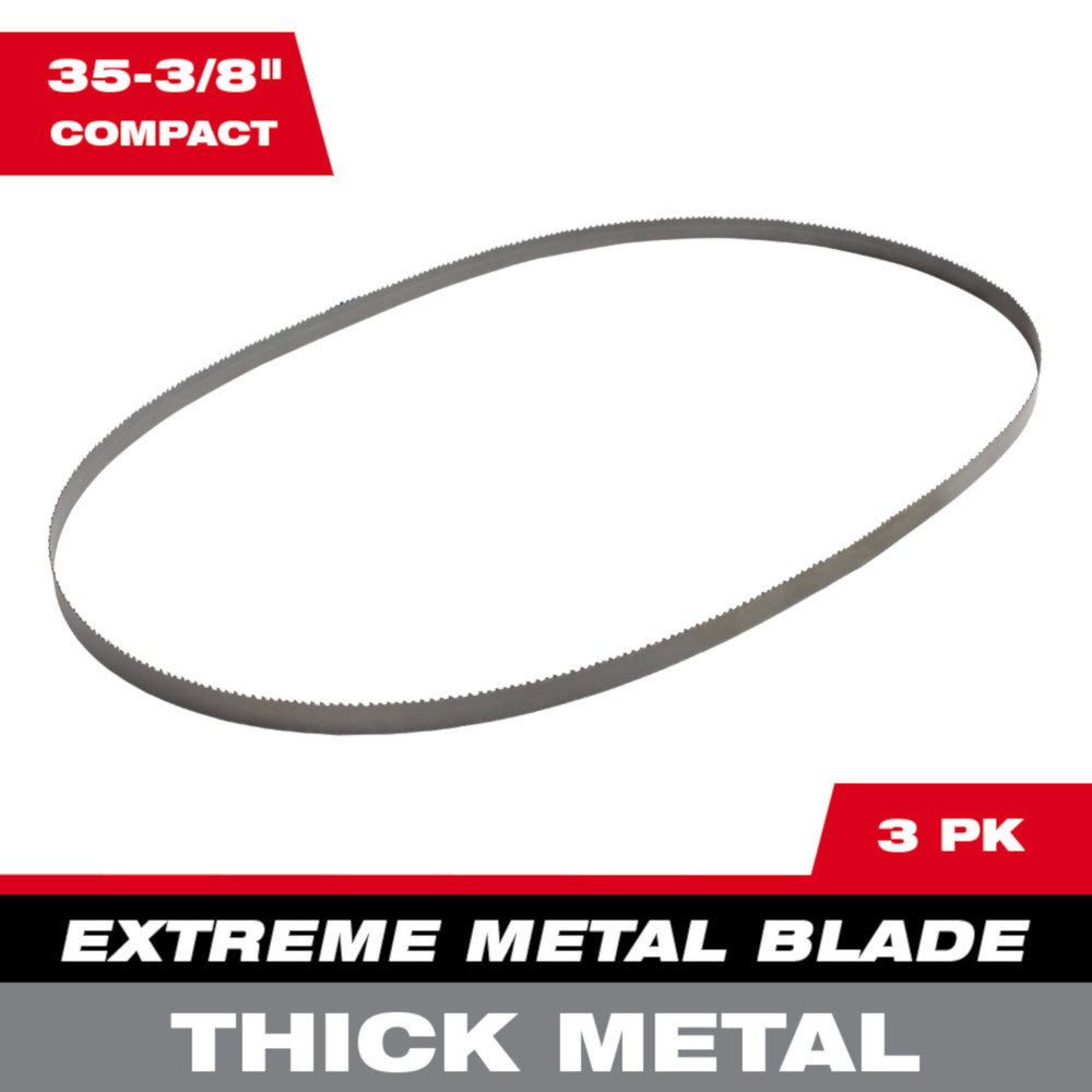 Milwaukee 48-39-0609 35-3/8in Extreme Thick Metal 8/10 TPI Compact Band Saw Blades - 3pk