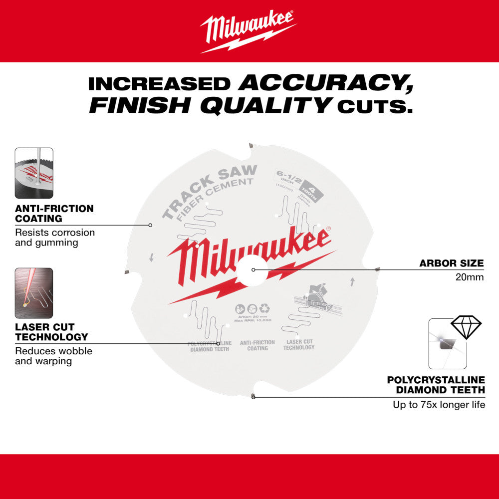 Milwaukee 48-40-0670 6-1/2in 4T Fiber Cement Track Saw Blade