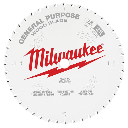 Milwaukee 48-40-1220 12in x 44T General Purpose Wood Cutting Circular Saw Blade