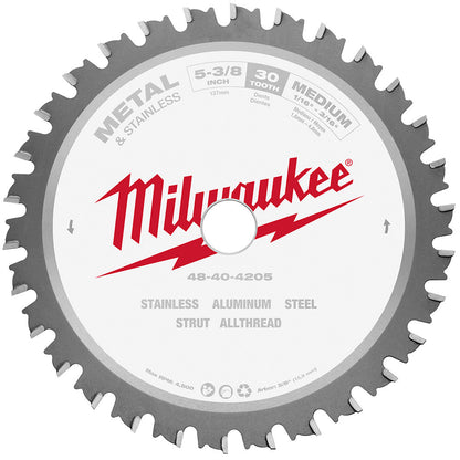 Milwaukee 48-40-4205 5-3/8in x 30T Ferrous Metal & Stainless Cutting Circular Saw Blade