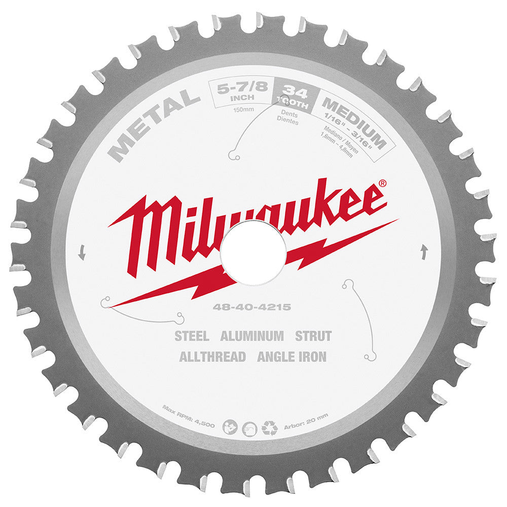 Milwaukee 48-40-4215 5-7/8in x 34T Metal Cutting Circular Saw Blade