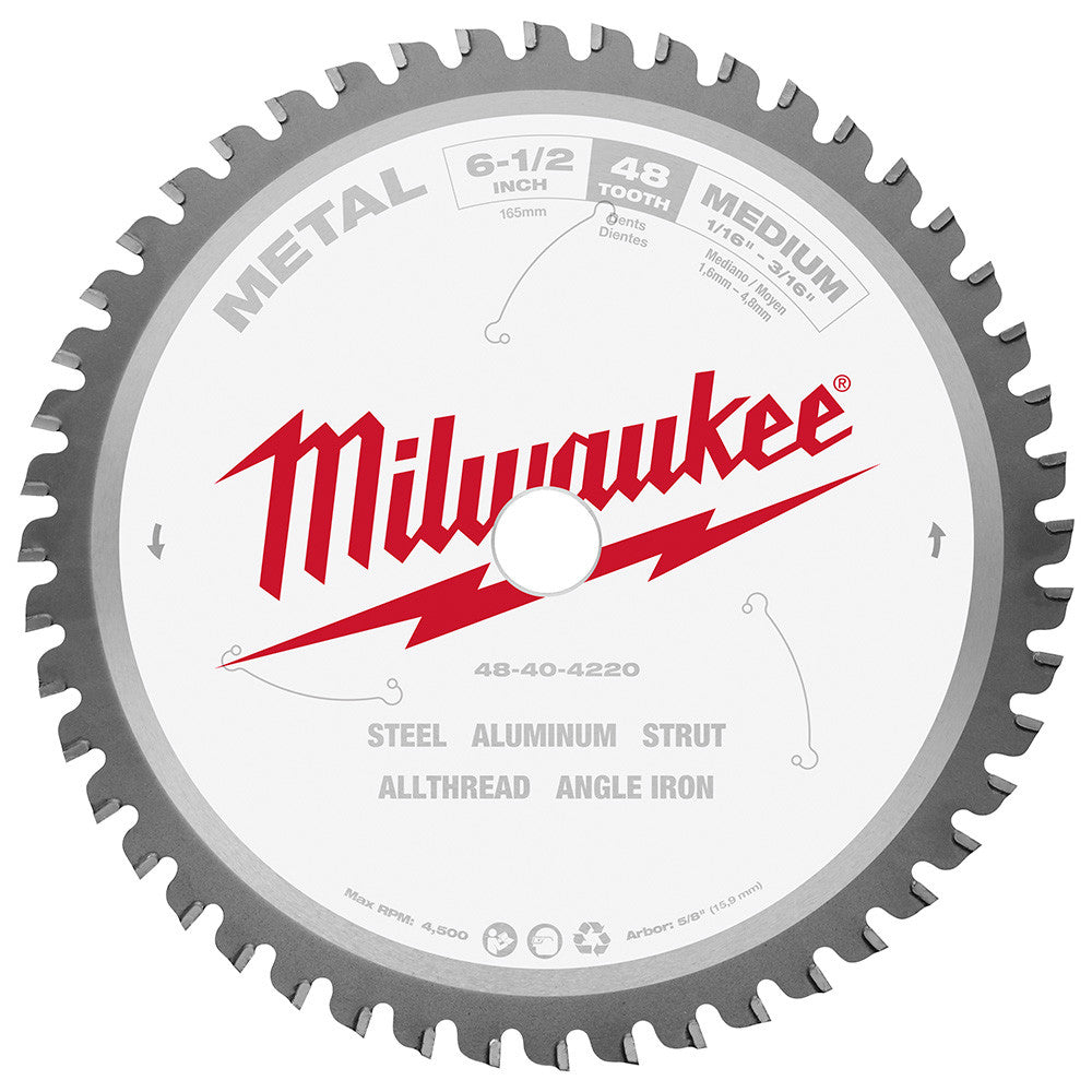 Milwaukee 48-40-4220 6-1/2in x 48T Metal Cutting Circular Saw Blade