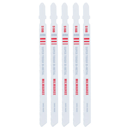 Milwaukee 48-42-5166 5-1/4in x 24 TPI Bi-Metal Jig Saw Blades - 5pk