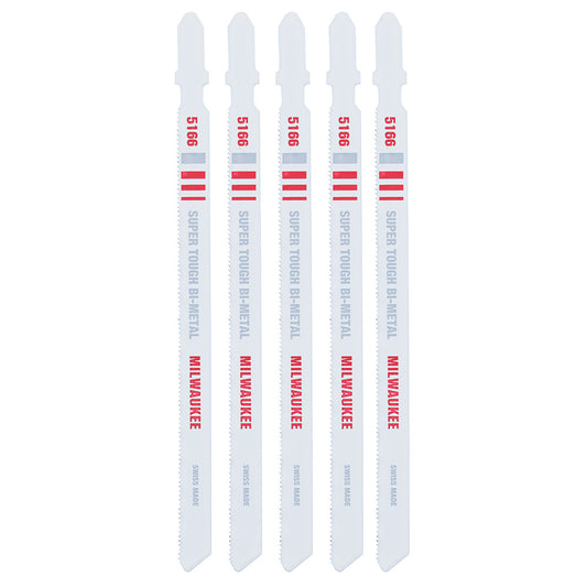 Milwaukee 48-42-5166 5-1/4in x 24 TPI Bi-Metal Jig Saw Blades - 5pk