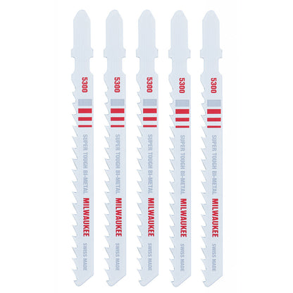Milwaukee 48-42-5300 4in x 6 TPI Bi-Metal Multi-Material Cutting Jig Saw Blades - 5pk