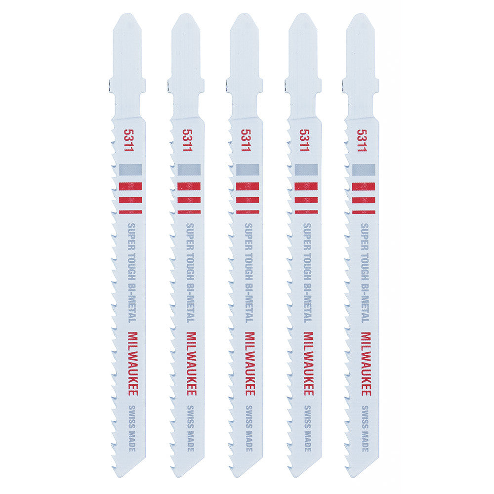 Milwaukee 48-42-5311 4in x 10 TPI Bi-Metal Wood Cutting Jig Saw Blades - 5pk