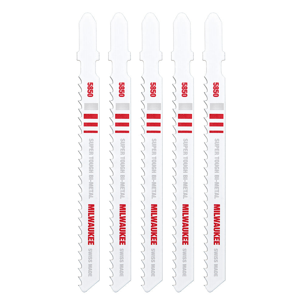 Milwaukee 48-42-5850 4in x 8 TPI Bi-Metal Cutting Multi-Material Cutting Jig Saw Blades - 5pk