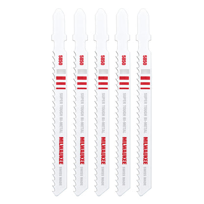 Milwaukee 48-42-5850 4in x 8 TPI Bi-Metal Cutting Multi-Material Cutting Jig Saw Blades - 5pk