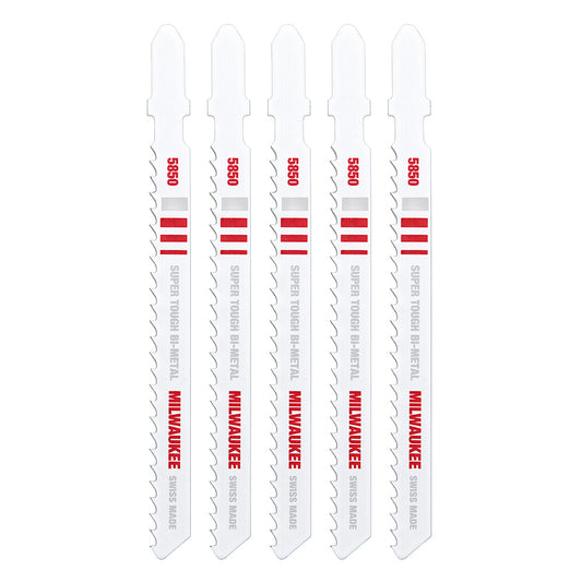 Milwaukee 48-42-5850 4in x 8 TPI Bi-Metal Cutting Multi-Material Cutting Jig Saw Blades - 5pk