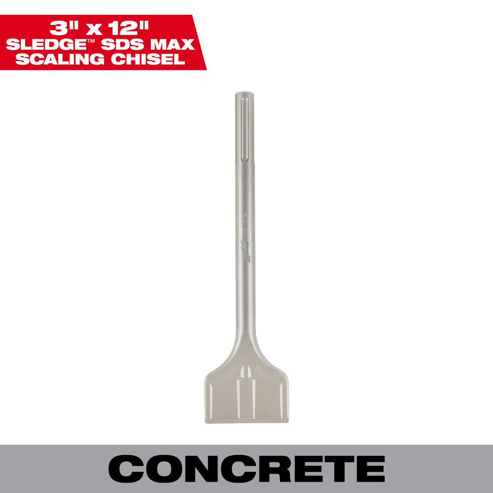Milwaukee 48-62-4087 3in x 12in SDS MAX SLEDGE Scaling Chisel