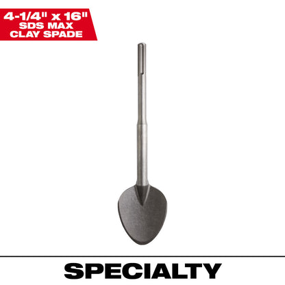 Milwaukee 48-62-4094 4-1/4in x 16in SDS MAX Steel Clay Spade