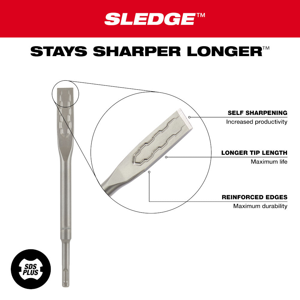 Milwaukee 48-62-6052 3/4in x 10in SDS PLUS SLEDGE Flat Chisel