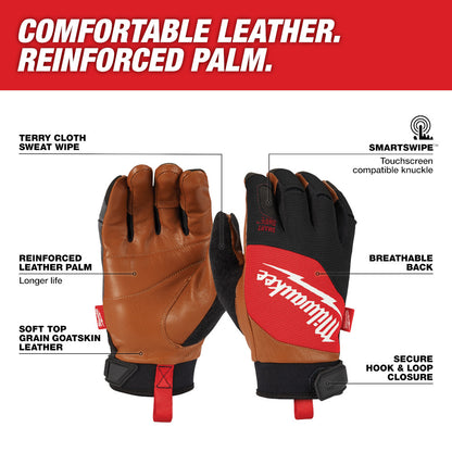 Milwaukee 48-73-0023 Leather Performance Work Gloves - Extra Large