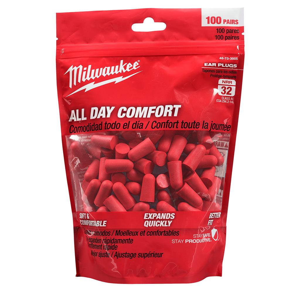 Milwaukee 48-73-3005 Foam Ear Plugs - 100 Pairs