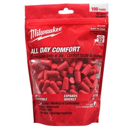 Milwaukee 48-73-3005 Foam Ear Plugs - 100 Pairs