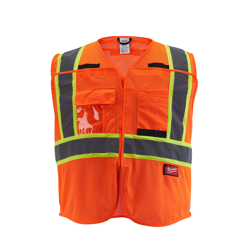 Milwaukee 48-73-5175 Class 2 Breakaway High Visibility Orange Mesh Safety Vest - S/M (ANSI/CSA)