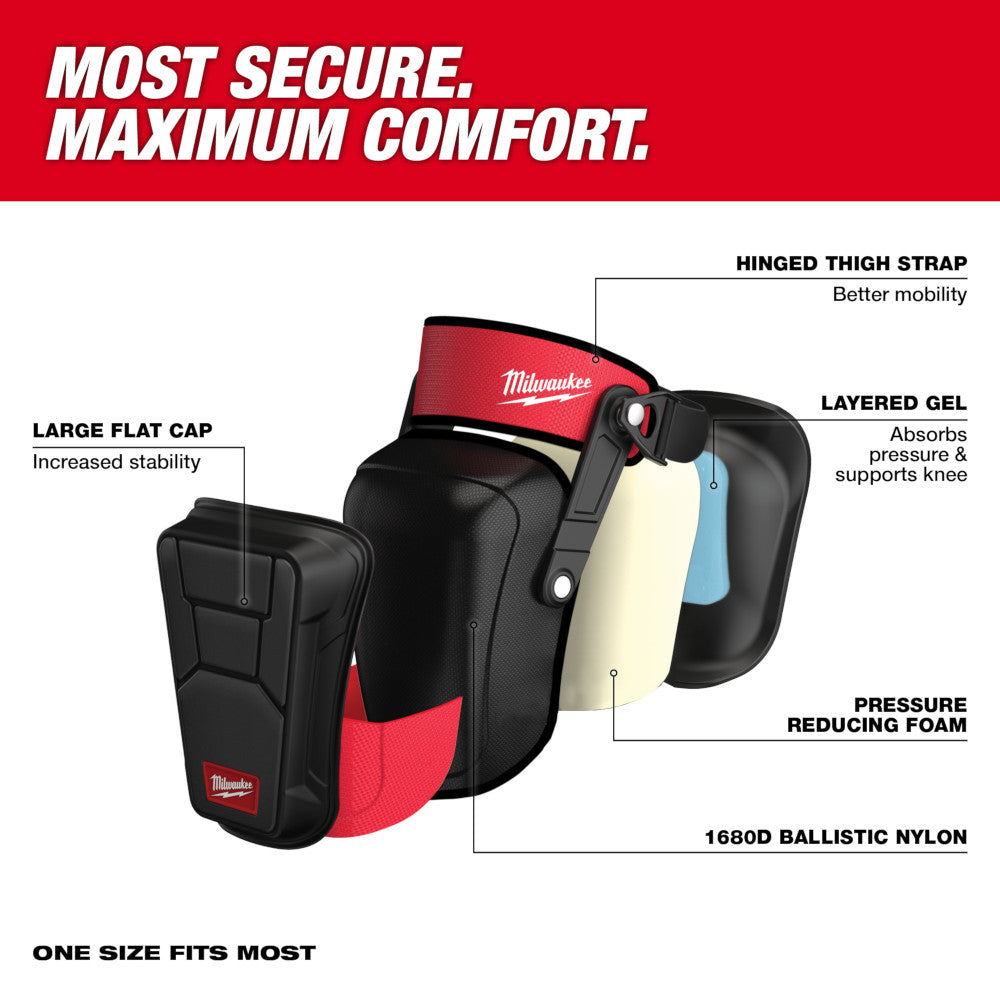 Milwaukee 48-73-6051 Stabilizer Performance Knee Pads with Thigh Straps