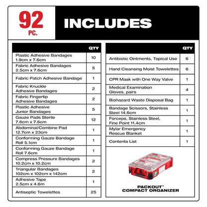 Milwaukee 48-73-8435N Tool PACKOUT TYPE II Basic Small First Aid Kit