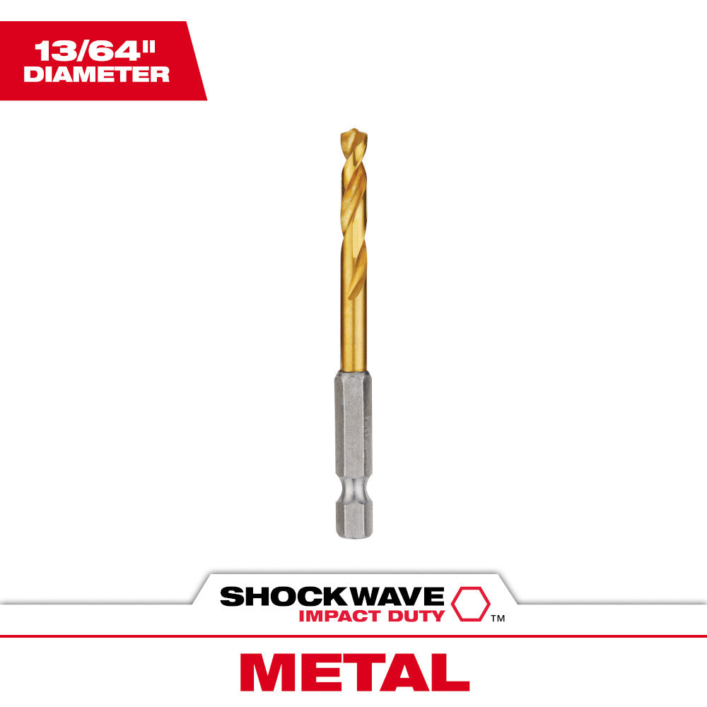 Milwaukee 48-89-4610 SHOCKWAVE 13/64in Titanium Drill Bit with RED HELIX