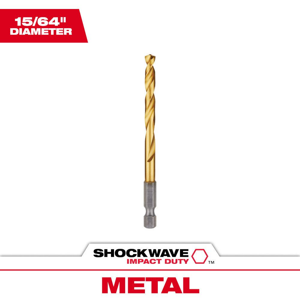 Milwaukee 48-89-4612 SHOCKWAVE 15/64in Titanium Drill Bit with RED HELIX