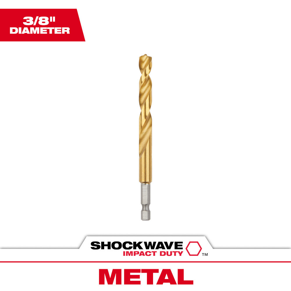 Milwaukee 48-89-4621 SHOCKWAVE 3/8in Titanium Drill Bit with RED HELIX
