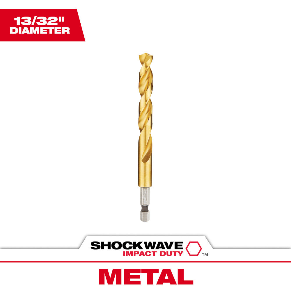 Milwaukee 48-89-4623 SHOCKWAVE 13/32in Titanium Drill Bit with RED HELIX