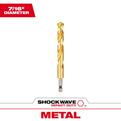Milwaukee 48-89-4625 SHOCKWAVE 7/16in Titanium Drill Bit with RED HELIX
