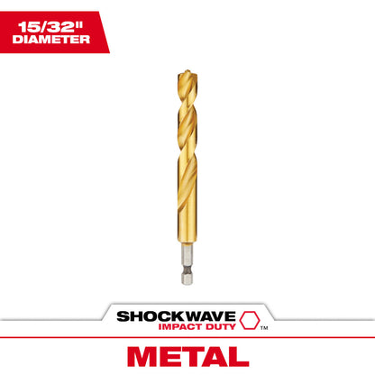 Milwaukee 48-89-4627 SHOCKWAVE 15/32in Titanium Drill Bit with RED HELIX