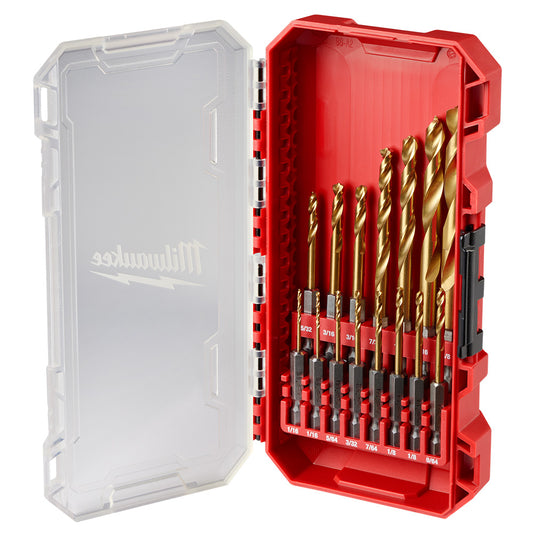 Milwaukee 48-89-4670 15pc SHOCKWAVE Impact Duty RED HELIX Titanium Drill Bit Set