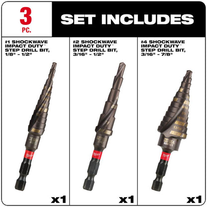 Milwaukee 48-89-9254 3pc SHOCKWAVE Impact Duty Set