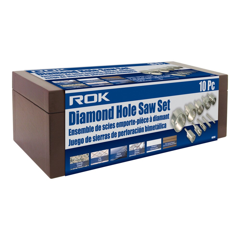 10 Pcs Diamond Hole Saw Set | Tile & Glass Core Bits