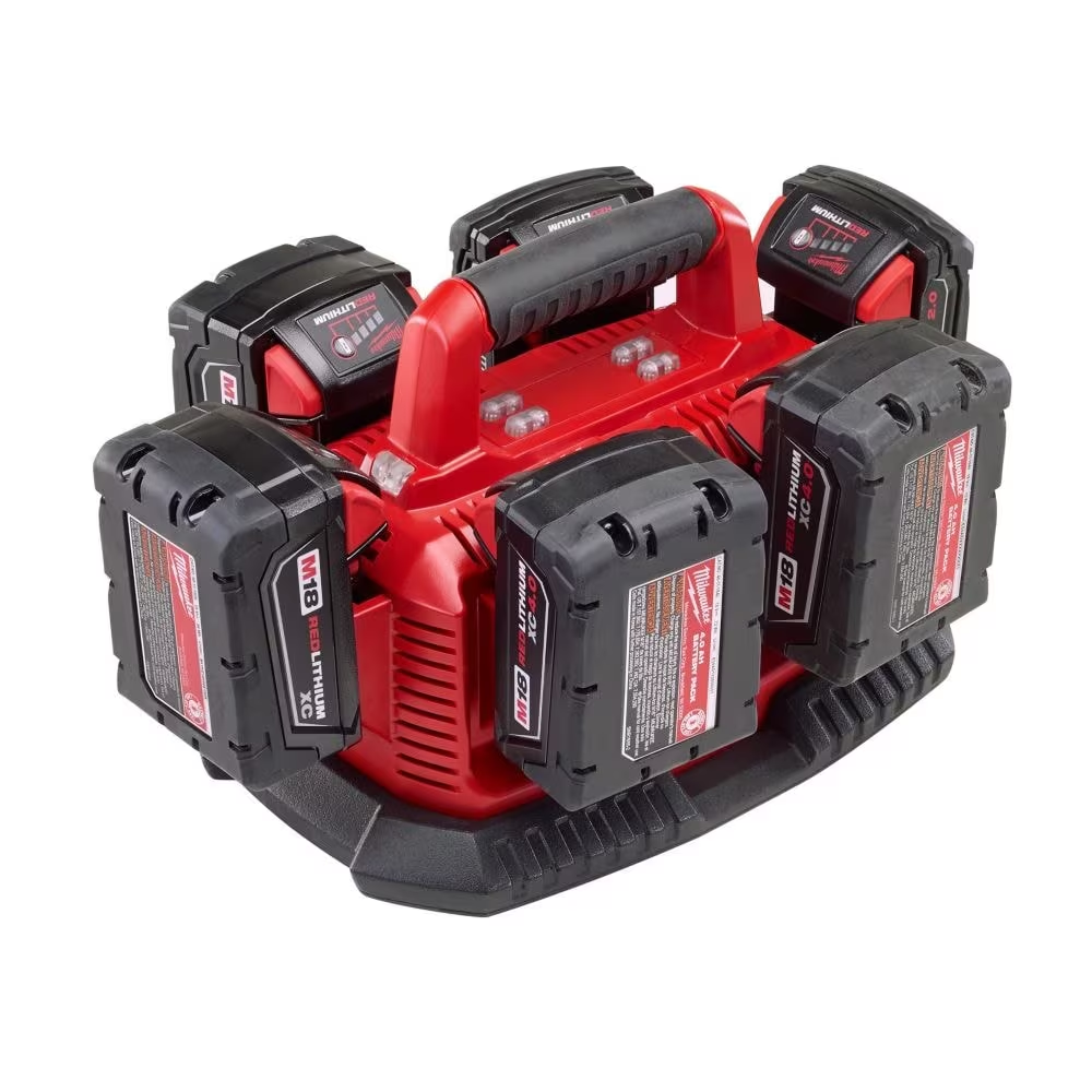 Milwaukee 48-59-1806 18V M18 Lithium-Ion Battery 6-Port Sequential Charger