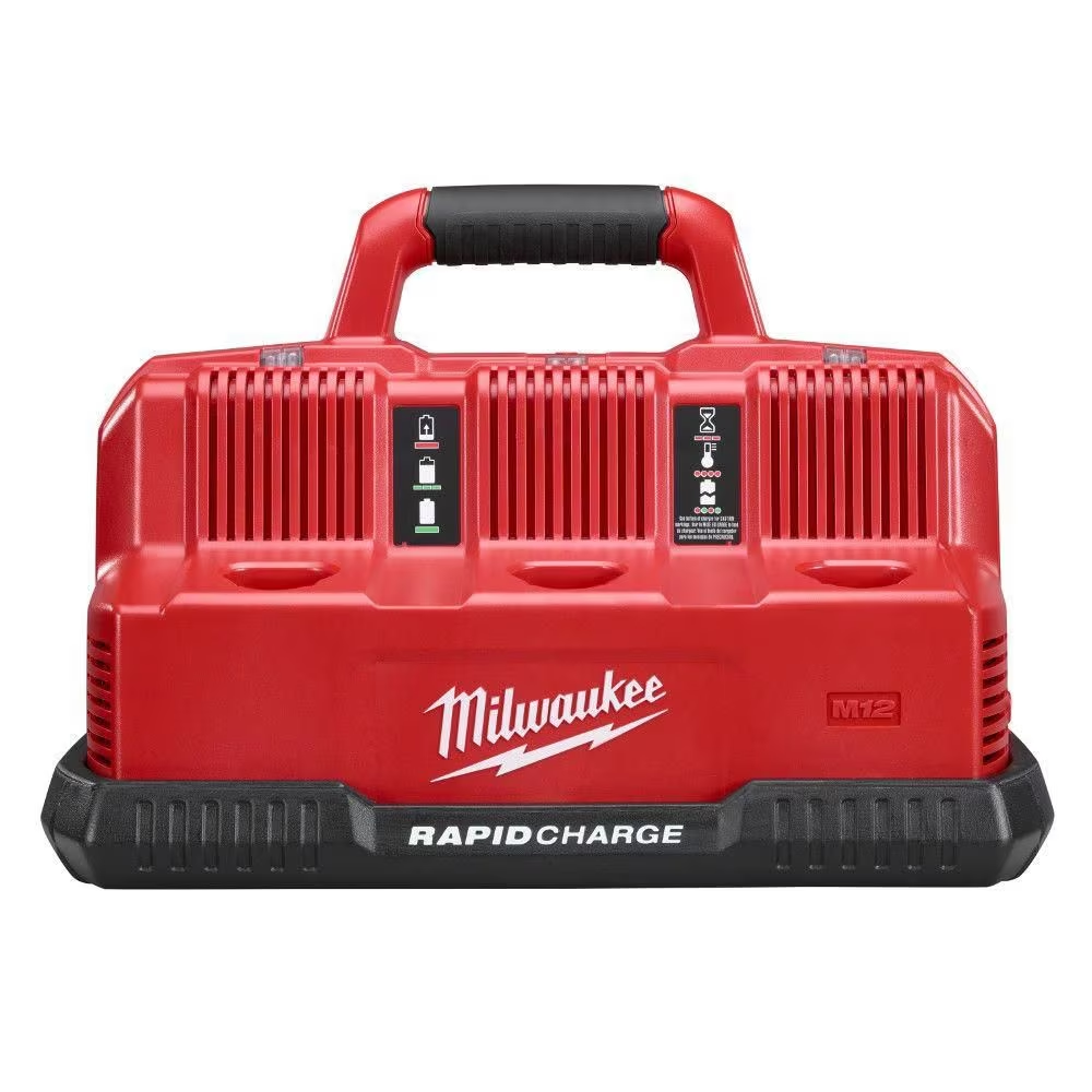 Milwaukee 48-59-1807 12V/18V M12/M18 Lithium-Ion Battery Multi-Voltage 6-Port Sequential Rapid Charger