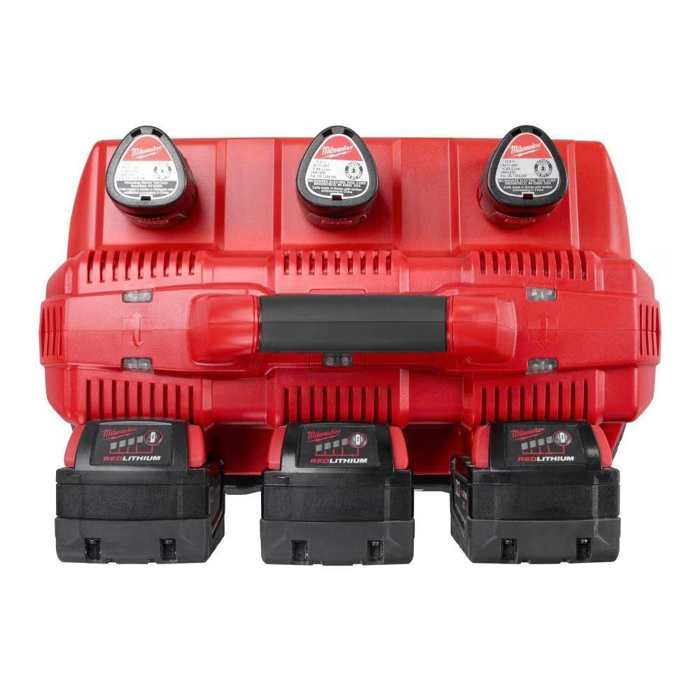 Milwaukee 48-59-1807 12V/18V M12/M18 Lithium-Ion Battery Multi-Voltage 6-Port Sequential Rapid Charger