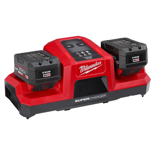 Milwaukee 48-59-1866 18V M18 Li-Ion Extended Capacity (XC) 6.0 Ah REDLITHIUM FORGE Starter Kit w/ Super Charger (2-Pack)