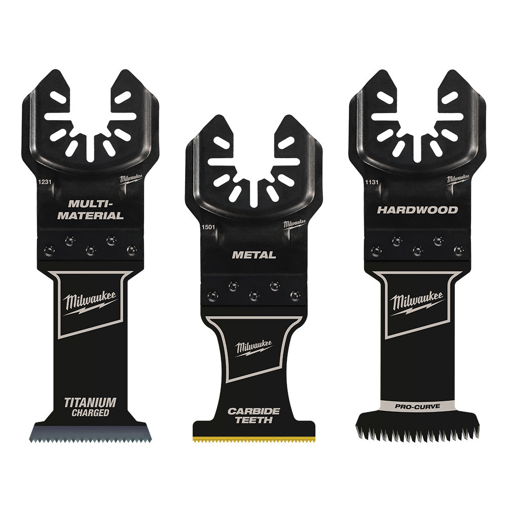 Milwaukee 49-10-9001 OPEN-LOK 3pc Universal Fit All-Purpose Multi-Tool Oscillating Blade Set