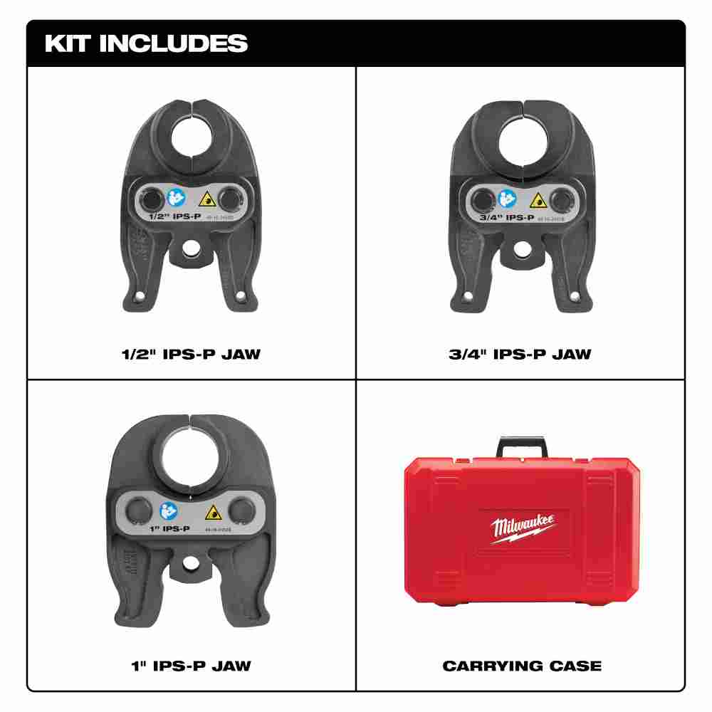 Milwaukee 49-16-2496 1/2in-1in IPS-P Press Jaw Kit For M12 FORCE LOGIC Press Tools