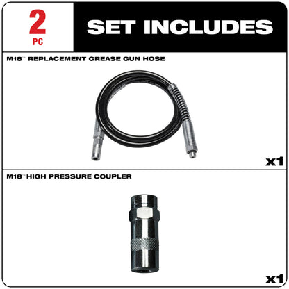 Milwaukee 49-16-2647 48in Grease Gun Replacement Hose with HP Coupler