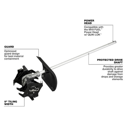 Milwaukee 49-16-2739 M18 FUEL QUIK-LOK Cultivator Attachment