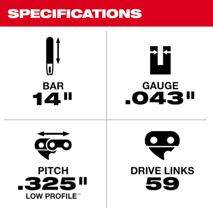 Milwaukee 49-16-2744 14in Top Handle Chainsaw Chain