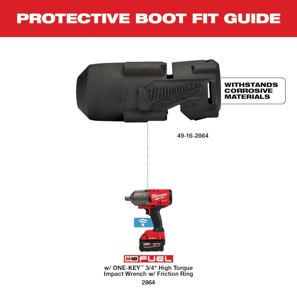 Milwaukee 49-16-2864 M18 High Torque Impact Wrench Protective Boot for 2864